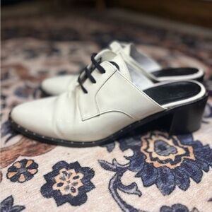 Freda‎ Salvador White and Black Mules